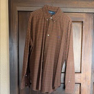 Polo by Ralph Lauren Men's Red and Green Plaid Shirt